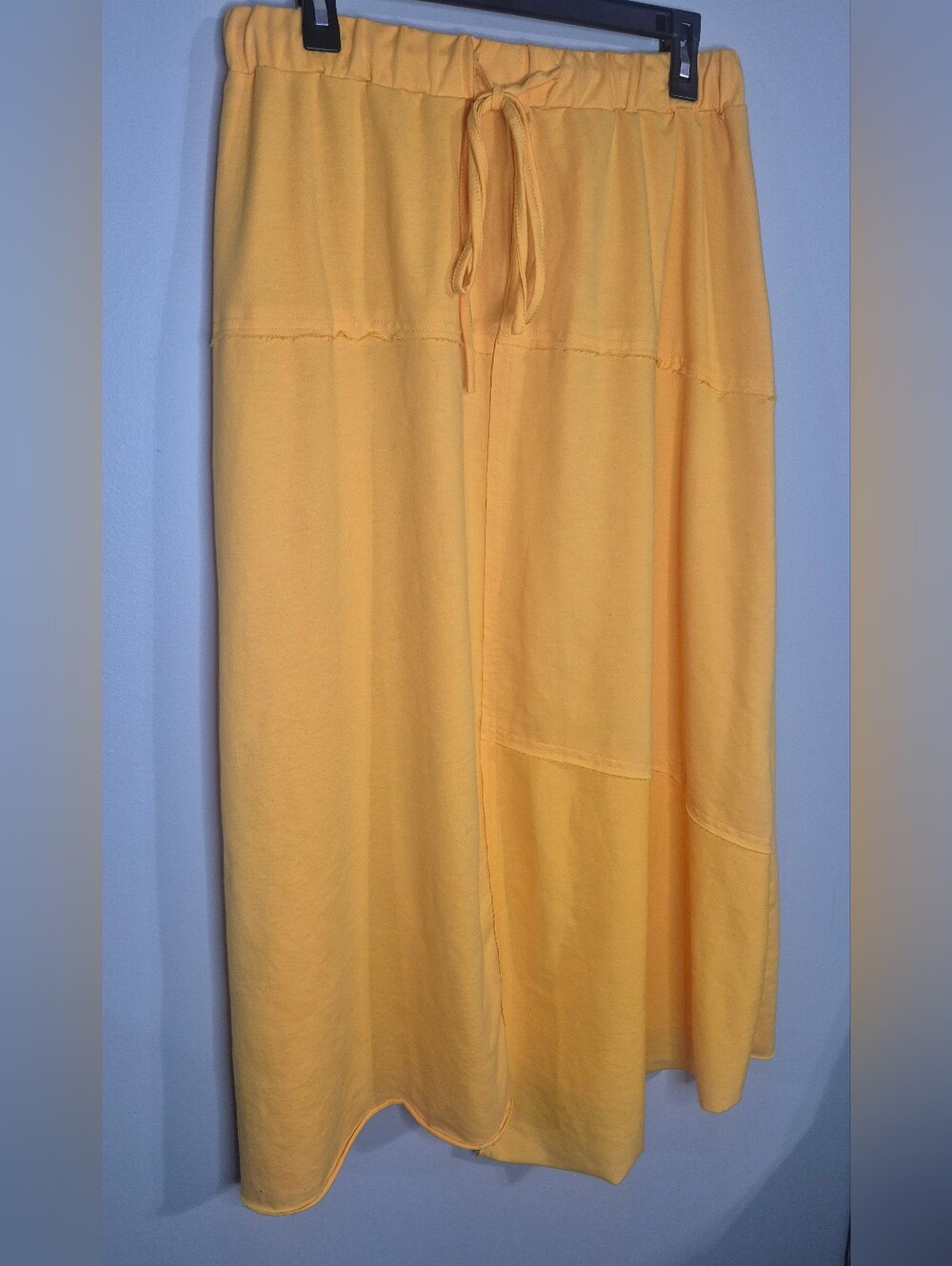 Yellow Drawstring Waist Maxi Skirt Size Large